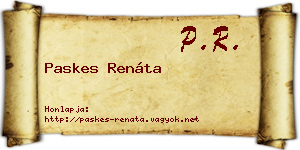 Paskes Renáta névjegykártya